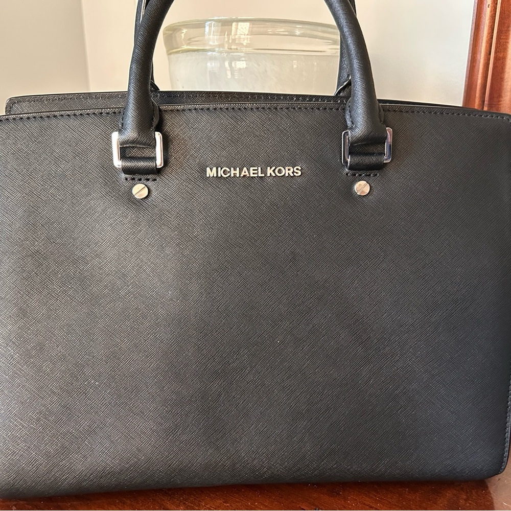 Michael Kors Selma Black Tote with Silver Grommets - Picture 3 of 8